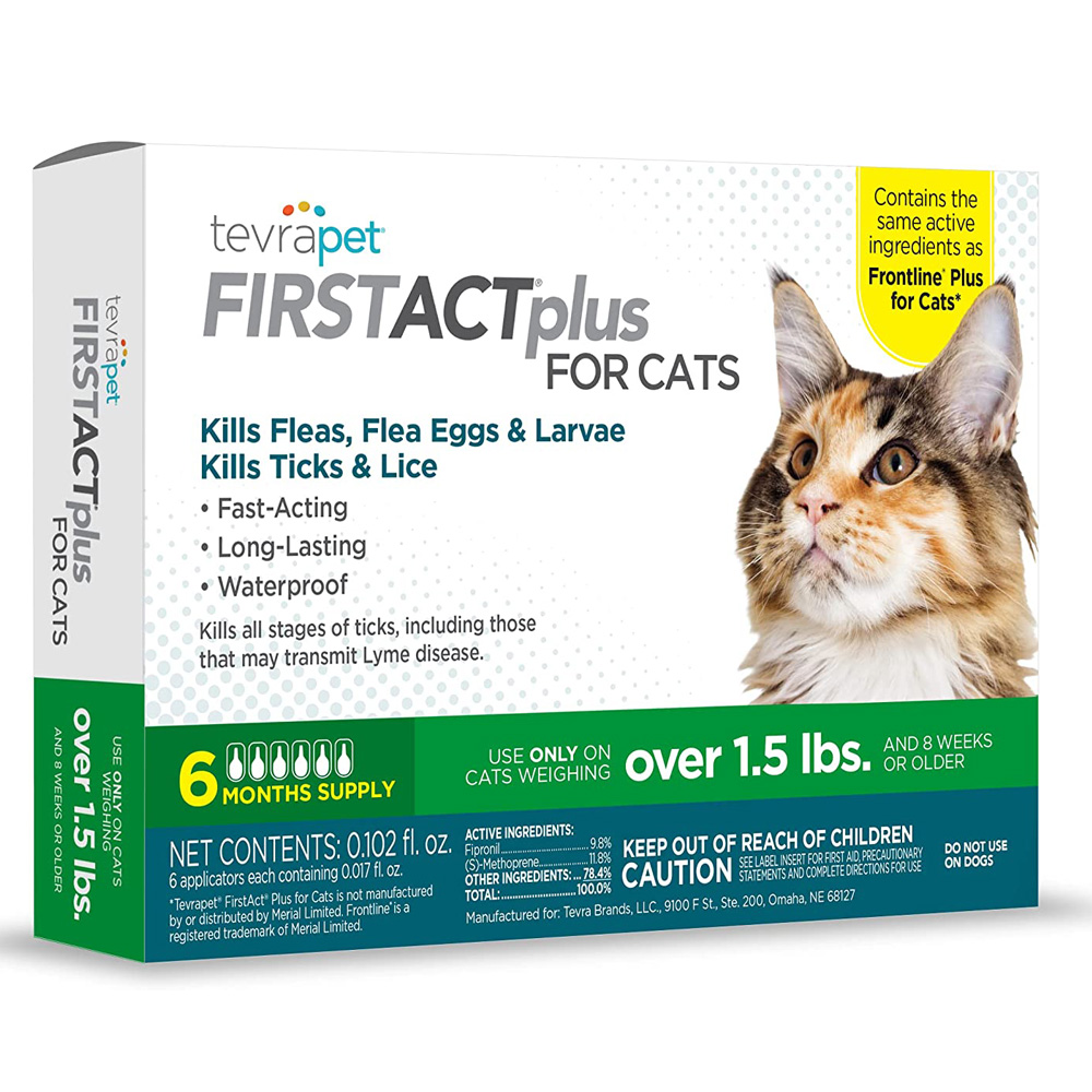 FirstAct1.jpg FirstAct Plus Flea and Tick Prevention for Cats 1.5 lbs and Over - Image 1