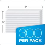 Oxford Ruled Index Cards, 3" x 5", White, Lined Index Flashcards - Image 2