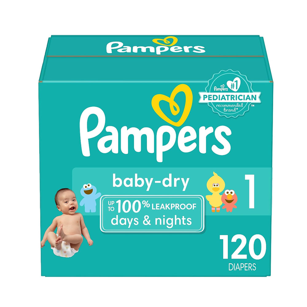 pamp1.jpg Diapers Size 1, 120 count - Pampers Baby Dry Disposable Diapers - Image 1
